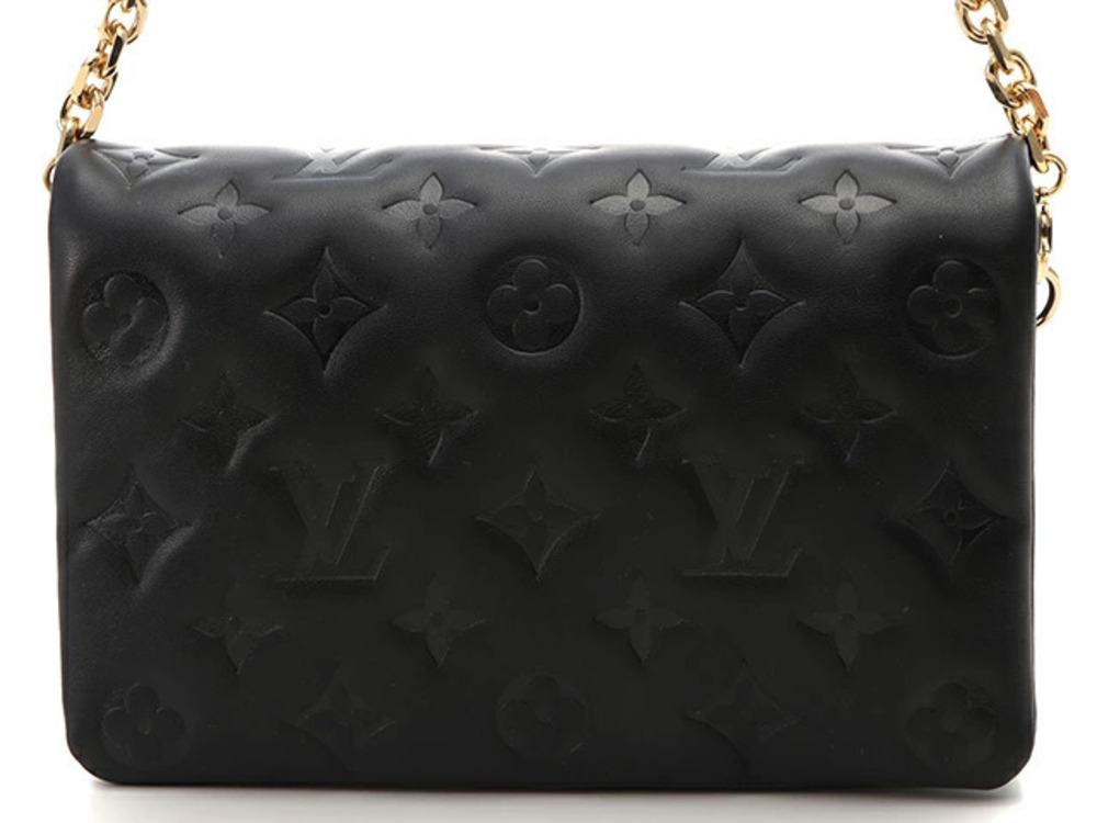 LOUIS VUITTON Shoulder Bag Pochette Coussin Monogram Lambskin Leather Noir Black